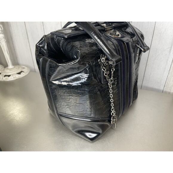 Gucci Horsebit Sherry Line Square Doctor's Bag Handbag Navy Patent Leather - Picture 2 of 16